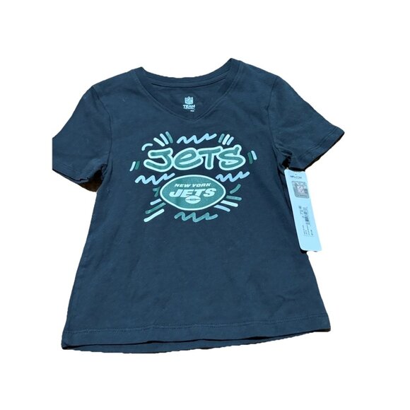 Nfl Apparel Other - NWT NFL  New York Jets Youth Girl's Black V-Neck T-Shirt Logo Size XS (4-5)